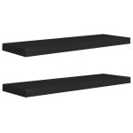 Vidaxl Étagères murales flottantes 2 pcs noir 80x23, 5x3, 8 cm mdf Vidaxl Étagères murales flottantes 2 pcs noir 80x23, 5x3, 8 cm mdf