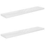 Vidaxl �tag�re murale flottante 2pcs blanc brillant 120x23, 5x3, 8cm mdf