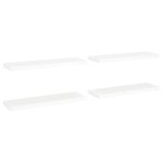 Vidaxl �tag�res murales flottantes 4 pcs blanc 80x23, 5x3, 8 cm mdf
