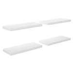 Vidaxl tagre murale flottante 4 pcs blanc brillant 60x23, 5x3, 8cm mdf