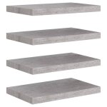 Vidaxl �tag�res murales flottantes 4 pcs gris b�ton 50x23x3, 8 cm mdf