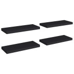 Vidaxl �tag�res murales flottantes 4 pcs noir 60x23, 5x3, 8 cm mdf