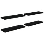 Vidaxl �tag�re murale flottante 4 pcs noir brillant 80x23, 5x3, 8 cm mdf
