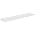 Vidaxl tagre murale flottante blanc brillant 120x23, 5x3, 8 cm mdf