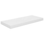 Vidaxl tagre murale flottante blanc brillant 60x23, 5x3, 8 cm mdf