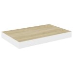 Vidaxl tagre murale flottante chne et blanc 50x23x3, 8 cm mdf