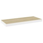 Vidaxl tagre murale flottante chne et blanc 60x23, 5x3, 8 cm mdf
