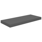 Vidaxl tagre murale flottante gris brillant 60x23, 5x3, 8 cm mdf