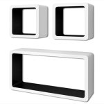 Vidaxl tagres murales forme de cube 6 pcs blanc et noir