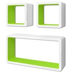 Vidaxl tagres murales forme de cube 6 pcs blanc et vert