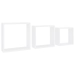 Vidaxl tagres murales sous forme de cube 3 pcs blanc mdf