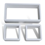 Vidaxl tagres murales sous forme de cube 6 pcs blanc