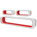 Vidaxl tagres murales sous forme de cube 6 pcs rouge et blanc