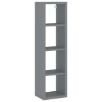 Vidaxl tagre murale sous forme de cube gris 37x29, 5x134, 5 cm mdf
