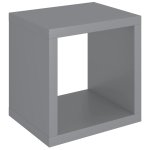 Vidaxl tagre murale sous forme de cube gris 37x29, 5x37 cm mdf