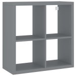 Vidaxl tagre murale sous forme de cube gris 69, 5x29, 5x69, 5 cm mdf
