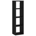 Vidaxl tagre murale sous forme de cube noir 37x29, 5x134, 5 cm mdf