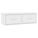 Vidaxl tagre murale avec tiroirs blanc 60x26x18, 5 cm agglomr