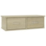 Vidaxl Étagère murale avec tiroirs chêne sonoma 60x26x18, 5cm aggloméré Vidaxl Étagère murale avec tiroirs chêne sonoma 60x26x18, 5cm aggloméré