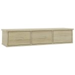 Vidaxl tagre murale avec tiroirs chne sonoma 88x26x18, 5cm agglomr