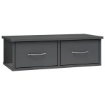 Vidaxl Étagère murale à tiroirs gris brillant 60x26x18, 5 cm aggloméré Vidaxl Étagère murale à tiroirs gris brillant 60x26x18, 5 cm aggloméré