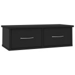 Vidaxl Étagère murale avec tiroirs noir 60x26x18, 5 cm aggloméré Vidaxl Étagère murale avec tiroirs noir 60x26x18, 5 cm aggloméré