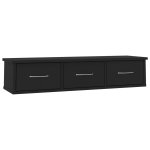Vidaxl tagre murale avec tiroirs noir 88x26x18, 5 cm agglomr