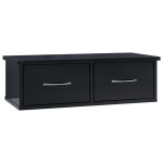 Vidaxl Étagère murale à tiroirs noir brillant 60x26x18, 5 cm aggloméré Vidaxl Étagère murale à tiroirs noir brillant 60x26x18, 5 cm aggloméré