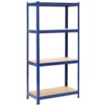 Vidaxl tagres de rangement 2 pcs bleu 80x40x160 cm acier et mdf