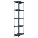 Vidaxl tagres de rangement 2 pcs noir 125 kg 60x30x180 cm plastique