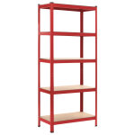 Vidaxl �tag�res de rangement 2 pcs rouge 80x40x180 cm acier et mdf