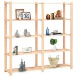 Vidaxl tagres de rangement  5 niveaux 2pcs 170x38x170 cm pin 500 kg