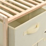Vidaxl tagre de rangement 6 paniers tissu bois de cdre beige