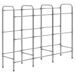 Vidaxl tagre de rangement pour 9 caisses argent 145x33x116 cm acier