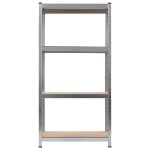Vidaxl tagre de rangement argent 80x40x160 cm acier et mdf