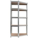 Vidaxl �tag�re de rangement argent� 90x90x180 cm acier et mdf