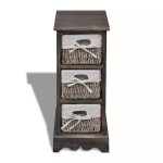 Vidaxl tagre de rangement bois marron 3 paniers en tissage