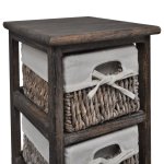 Vidaxl tagre de rangement bois marron 5 paniers en tissage