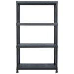Vidaxl tagre de rangement noir 200 kg 80x40x138 cm plastique