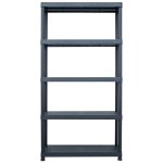 Vidaxl tagre de rangement noir 250 kg 80x40x180 cm plastique