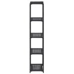 Vidaxl tagre de rangement noir 30x30x150 cm rsine tresse