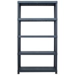 Vidaxl tagre de rangement noir 500 kg 100x40x180 cm plastique