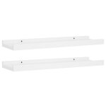 Vidaxl �tag�res � rebord pour cadre photo 2 pcs blanc 40x9x3 cm mdf