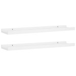 Vidaxl �tag�res � rebord pour cadre photo 2 pcs blanc 60x9x3 cm mdf