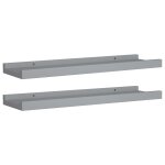 Vidaxl tagres  rebord pour cadre photo 2 pcs gris 40x9x3 cm mdf