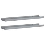 Vidaxl Étagères à rebord pour cadre photo 2 pcs gris 60x9x3 cm mdf Vidaxl Étagères à rebord pour cadre photo 2 pcs gris 60x9x3 cm mdf