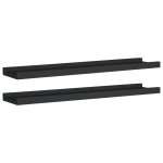 Vidaxl tagres  rebord pour cadre photo 2 pcs noir 60x9x3 cm mdf