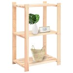 Vidaxl �tag�re de stockage 3 niveaux 60x38x90 cm pin solide 150 kg