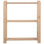 Vidaxl tagre de stockage 3 niveaux 80x28, 5x90 cm bois de pin massif