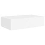 Vidaxl tagres  tiroirs murales 2 pcs blanc 40x23, 5x10 cm mdf